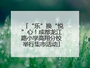 “乐”换“悦”心！成都龙江路小学高翔分校举行集市活动